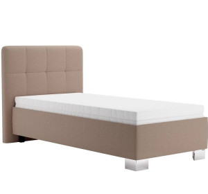 Blanar KELLY svetlohnedá, jednolôžková čalúnená posteľ 90x200 cm s úložným priestorom 