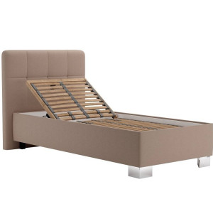 Blanar KELLY svetlohnedá, jednolôžková čalúnená posteľ 90x200 cm s úložným priestorom 