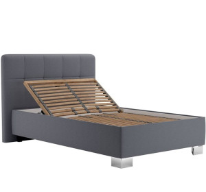 Blanar KELLY sivá, čalúnená posteľ 120x200 cm s úložným priestorom 
