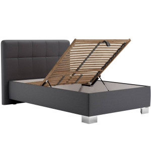 Blanar KELLY LOFT sivá ekokoža, čalúnená posteľ 120x200 cm s úložným priestorom 