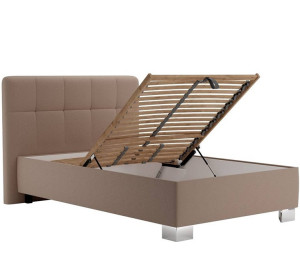 Blanar KELLY svetlohnedá, čalúnená posteľ 120x200 cm s úložným priestorom 