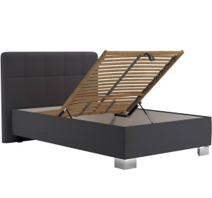 Blanar KELLY ENJOY antracitová sivá, čalúnená posteľ 120x200 cm s úložným priestorom 