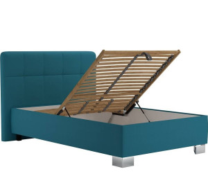Blanar KELLY ENJOY tyrkysová, čalúnená posteľ 120x200 cm s úložným priestorom 