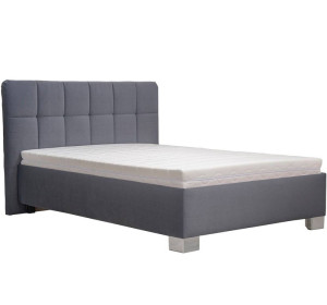 Blanar KELLY sivá, čalúnená posteľ 140x200 cm s úložným priestorom 