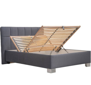 Blanar KELLY sivá, čalúnená posteľ 140x200 cm s úložným priestorom 