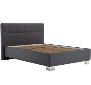 Blanar KELLY LOFT sivá ekokoža, čalúnená posteľ 140x200 cm s úložným priestorom 
