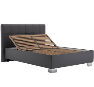 Blanar KELLY LOFT sivá ekokoža, čalúnená posteľ 140x200 cm s úložným priestorom 