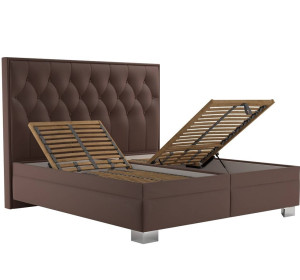 Blanar KERSTIN hnedá, manželská posteľ s úložným priestorom 180x200 cm