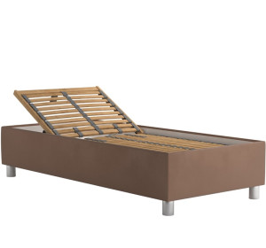 Blanar NEPTUN hnedá, jednolôžková čalúnená posteľ 90x200 cm s úložným priestorom 
