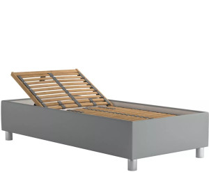 Blanar NEPTUN sivá, jednolôžková čalúnená posteľ 90x200 cm s úložným priestorom 