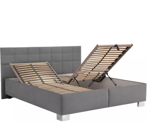 Blanar OLIVIA sivá, manželská posteľ s úložným priestorom 180x200 cm