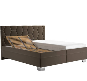 Blanar PATRICIA tmavohnedá, vysoká manželská posteľ s úložným priestorom 180x200 cm