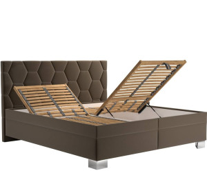 Blanar PATRICIA tmavohnedá, vysoká manželská posteľ s úložným priestorom 180x200 cm