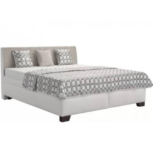 Blanar QUARTO bielo-sivá, vysoká manželská posteľ s úložným priestorom 180x200 cm