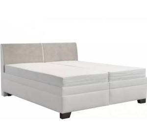 Blanar QUARTO bielo-sivá, vysoká manželská posteľ s úložným priestorom 180x200 cm