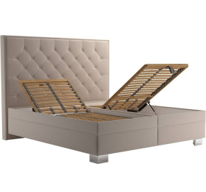 Blanar REBEKA béžová, manželská posteľ s úložným priestorom 180x200 cm