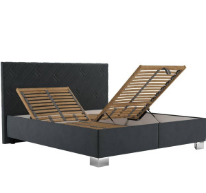 Blanar SYLVA antracitová sivá, manželská posteľ s úložným priestorom 160x200 cm