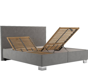 Blanar SYLVA sivá, manželská posteľ s úložným priestorom 160x200 cm