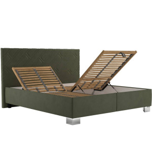 Blanar SYLVA zelená, manželská posteľ s úložným priestorom 180x200 cm