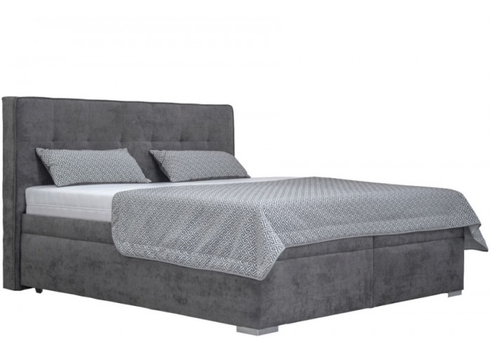 TRENT sivá, vysoká manželská posteľ s úložným priestorom 180x200 cm
