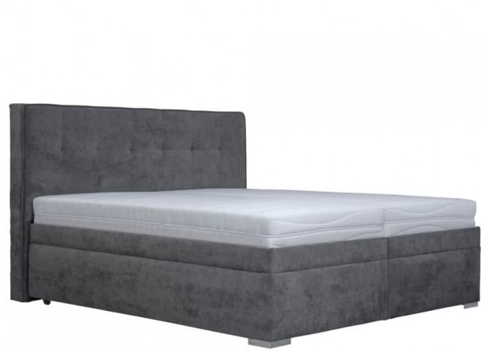 TRENT sivá, vysoká manželská posteľ s úložným priestorom 180x200 cm