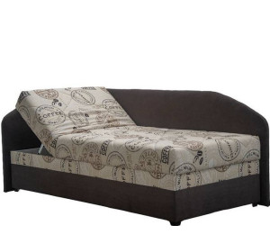 Blanar TURI 4 hnedá ľavá, čalúnená rohová posteľ 90x200 cm s roštom a matracom