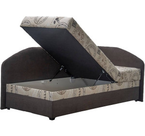 Blanar TURI 4 hnedá pravá, čalúnená rohová posteľ 90x200 cm s roštom a matracom