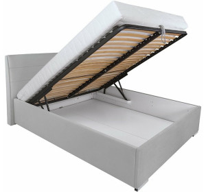 COSALA sivá, čalúnená posteľ 140x200 cm s úložným priestorom