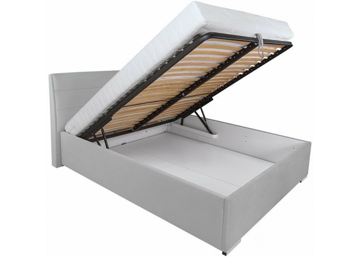 COSALA sivá, čalúnená posteľ 140x200 cm s úložným priestorom