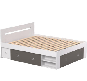 REA LARISA UP 160 biela + farebné čielko, manželská posteľ 160x200 cm s úložným priestorom