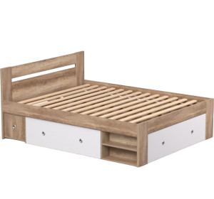 REA LARISA UP 160 dub canyon + farebné čielko, manželská posteľ 160x200 cm s úložným priestorom