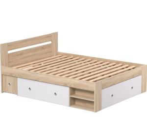 REA LARISA UP 160 dub bardolino + farebné čielko, manželská posteľ 160x200 cm s úložným priestorom