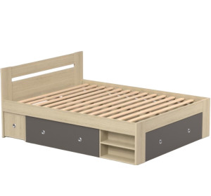 REA LARISA UP 160 dub vicenza + farebné čielko, manželská posteľ 160x200 cm s úložným priestorom