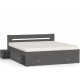 REA LARISA UP 180 šedý grafit + farebné čielko, manželská posteľ 180x200 cm s úložným priestorom