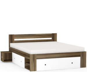 REA LARISA UP 180 orech rockpille + farebné čielko, manželská posteľ 180x200 cm s úložným priestorom