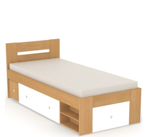 REA LARISA UP 90 buk + farebné čielko, jednolôžková posteľ 90x200 cm s úložným priestorom