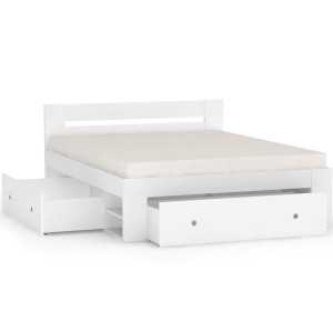 REA LARISA UP 160 biela + farebné čielko, manželská posteľ 160x200 cm s úložným priestorom