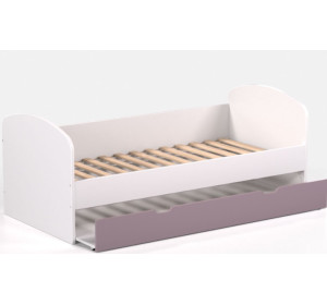 REA ABRA biela + farebné čelo, detská posteľ s prístelkou 90x200 cm