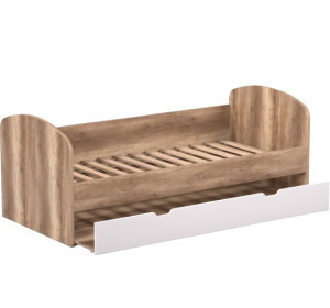 REA ABRA dub canyon + farebné čelo, detská posteľ s prístelkou 90x200 cm