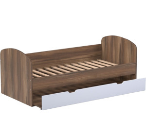 REA ABRA orech rockpille + farebné čelo, detská posteľ s prístelkou 90x200 cm