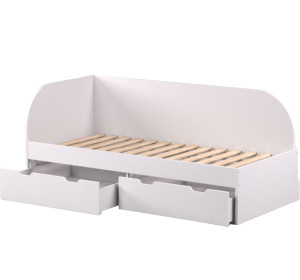 REA GARY 90L biela, jednolôžková posteľ 90x200 cm s úložným priestorom ľavá