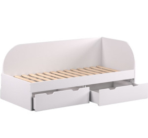 REA GARY 90P biela, jednolôžková posteľ 90x200 cm s úložným priestorom pravá