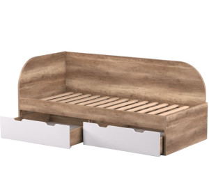 REA GARY 90L dub canyon, jednolôžková posteľ 90x200 cm s úložným priestorom ľavá