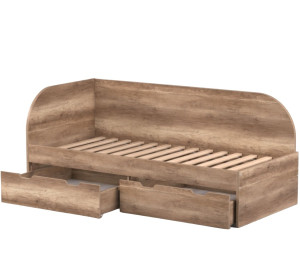 REA GARY 90L dub canyon, jednolôžková posteľ 90x200 cm s úložným priestorom ľavá