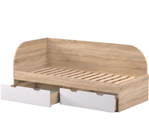 REA GARY 90L dub bardolino - ľavá jednolôžková posteľ 90x200 cm s úložným priestorom