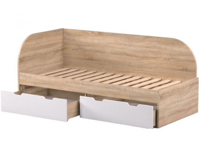 REA GARY 90L dub bardolino - ľavá jednolôžková posteľ 90x200 cm s úložným priestorom