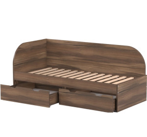 REA GARY 90L orech rockpille, jednolôžková posteľ 90x200 cm s úložným priestorom ľavá