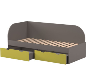 REA GARY 90L šedý grafit, jednolôžková posteľ 90x200 cm s úložným priestorom ľavá