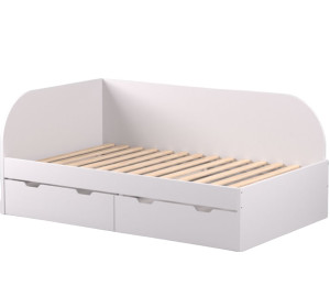 REA GARY 120L biela, študentská posteľ 120x200 cm s úložným priestorom ľavá