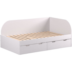 REA GARY 120P biela, študentská posteľ 120x200 cm s úložným priestorom pravá